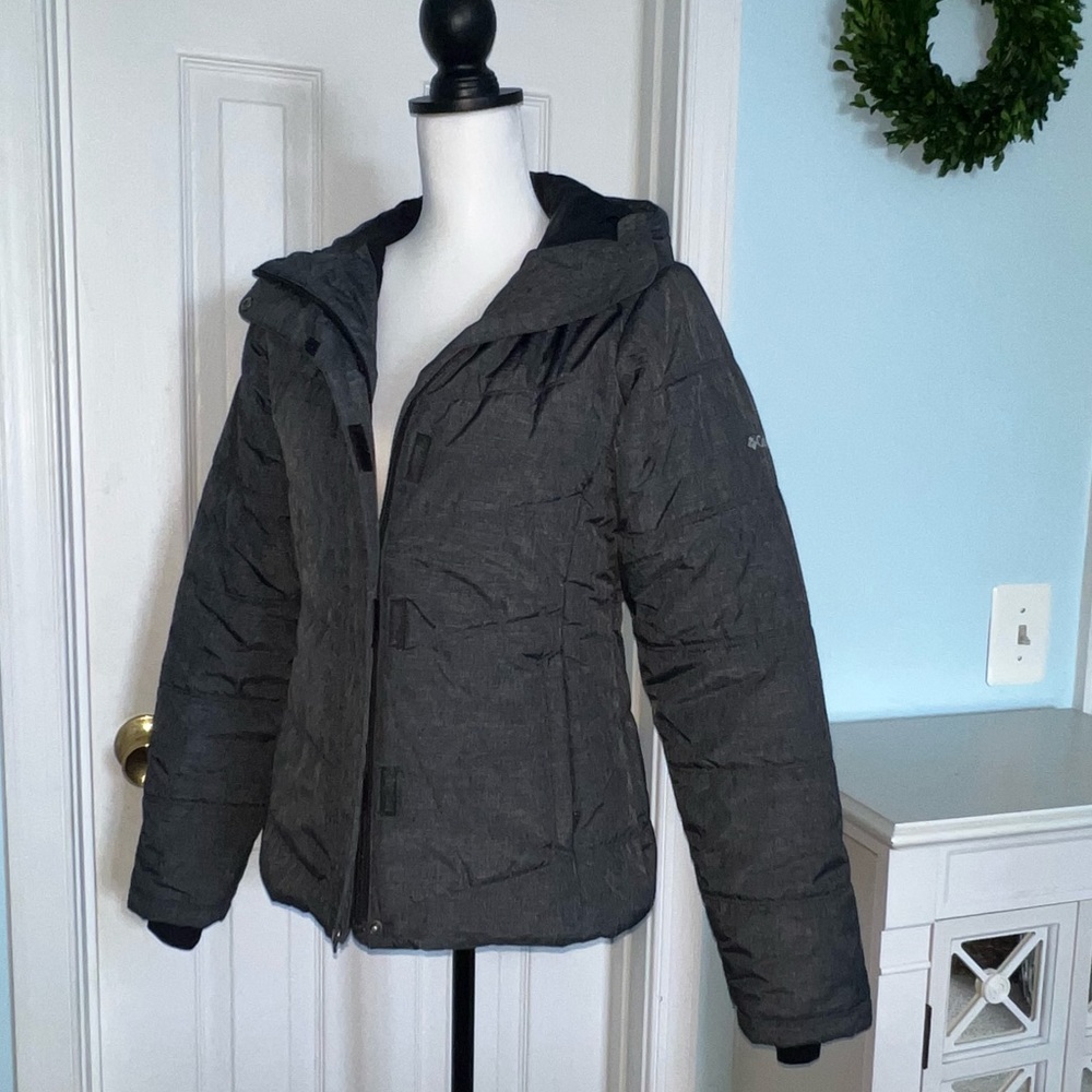 Columbia Gray Puffer Jacket Coat with Hood